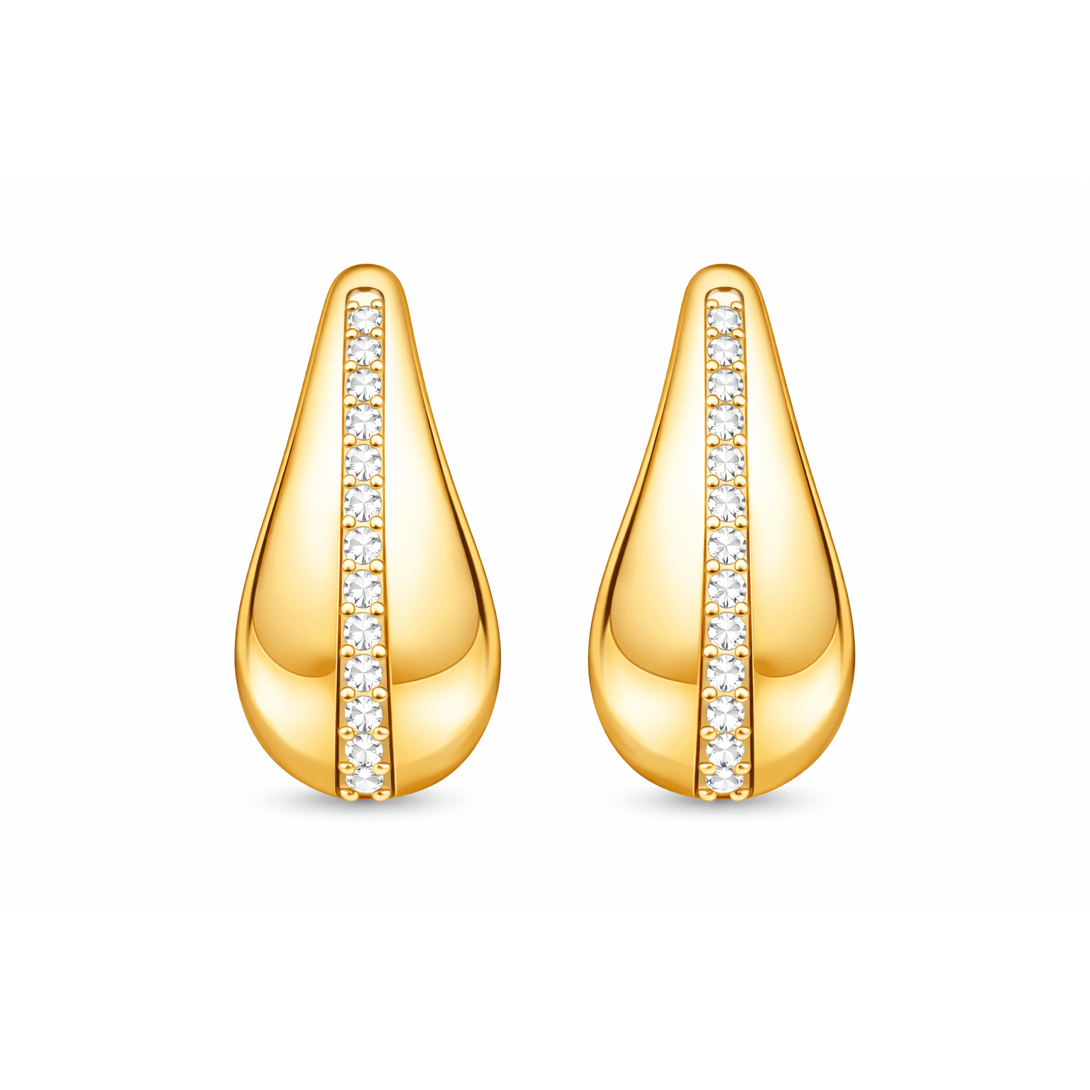 Aurora Crest Diamond Earrings in 14k Gold