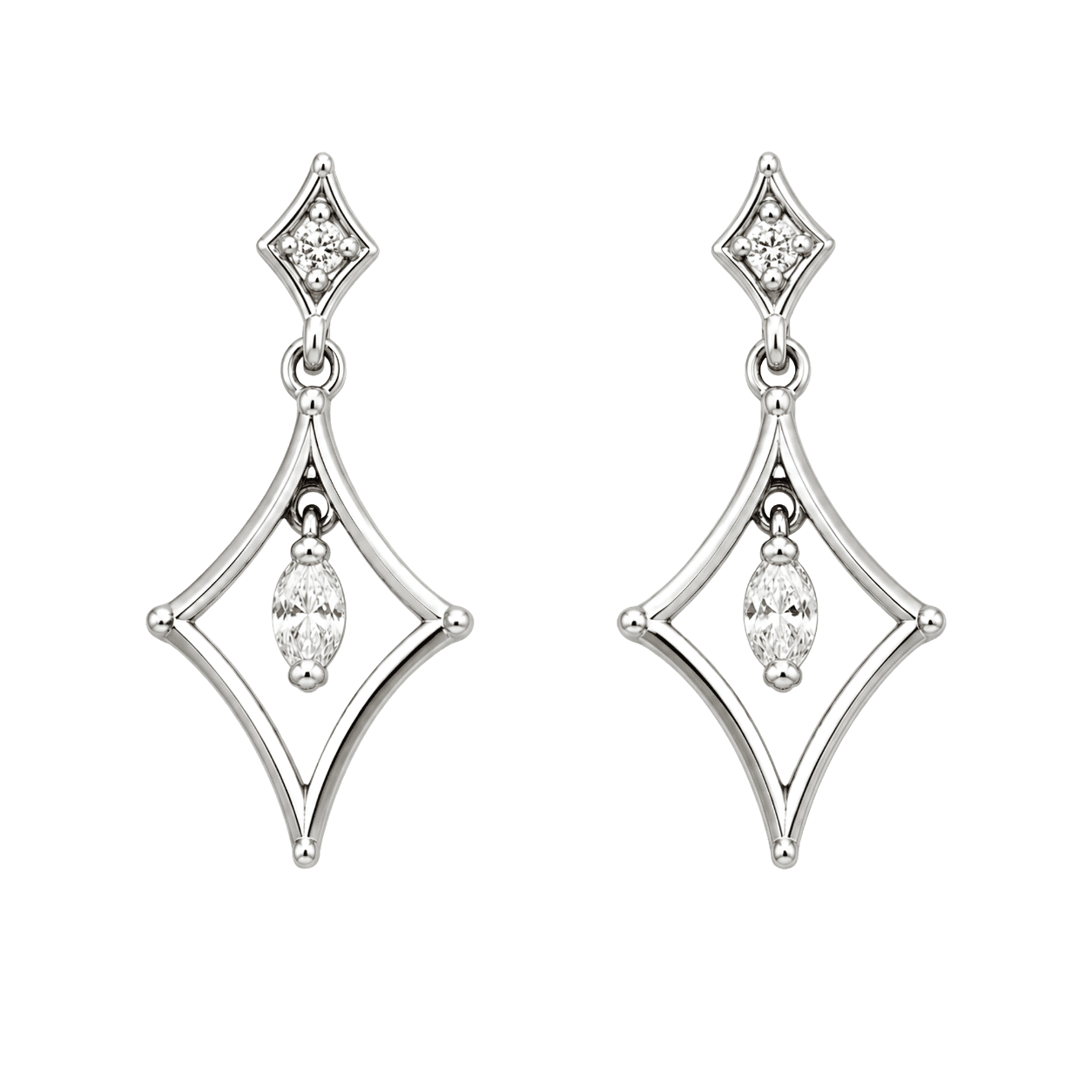 Celeste Marquise Diamond Drop Earrings - Shimmering Diamond Collection