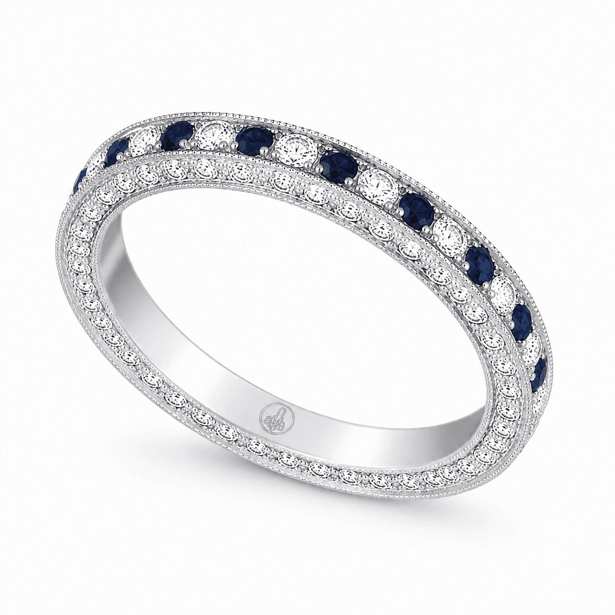 Blue and White Diamond Eternity Ring