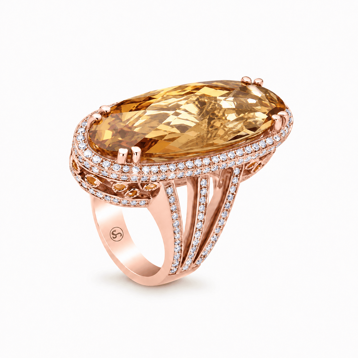 Luxury Oval Halo Statement Ring
