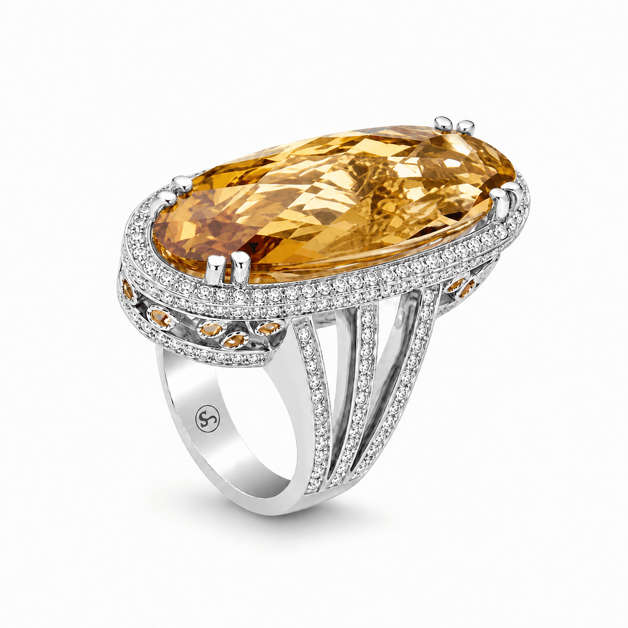 Luxury Oval Halo Statement Ring