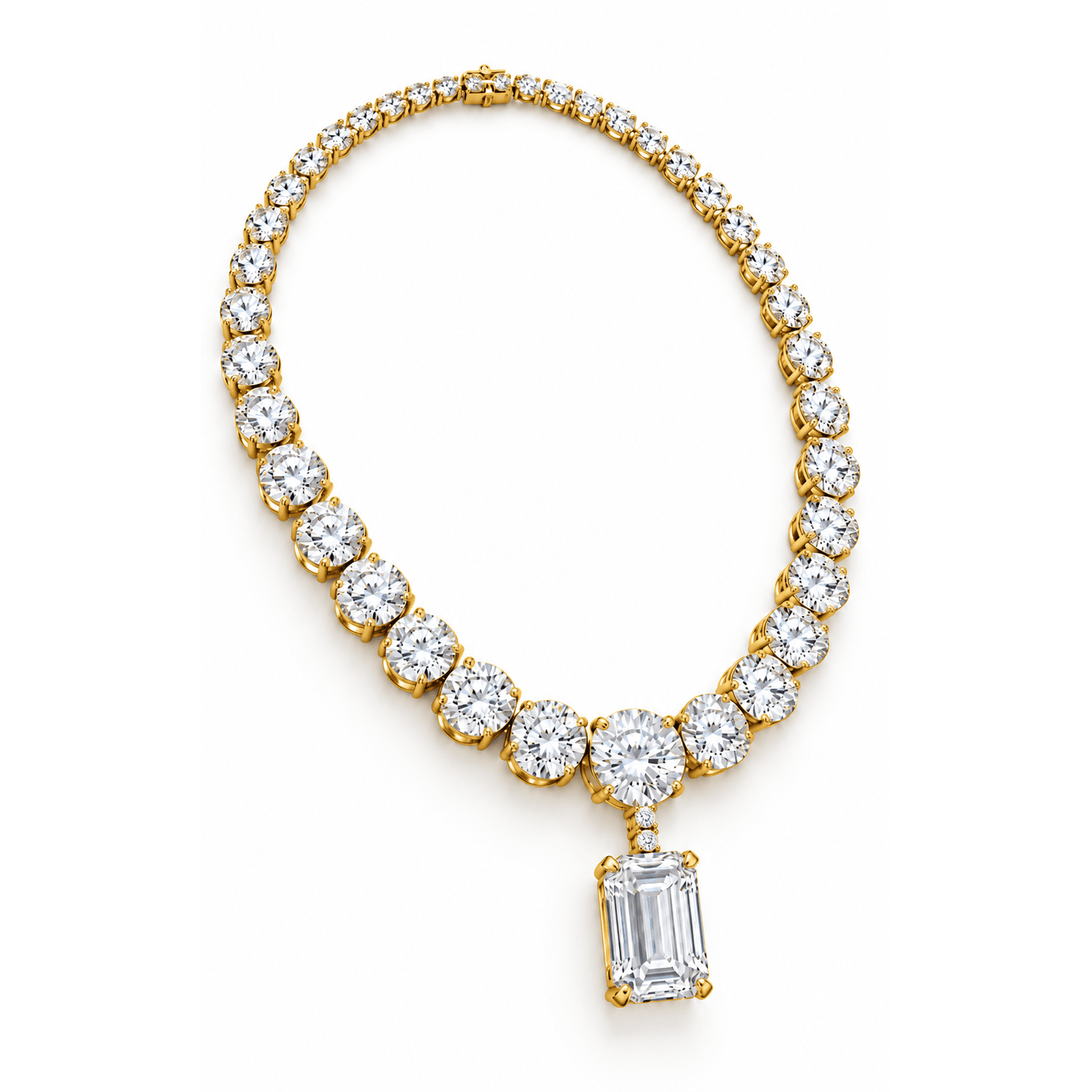 Radiance Emerald Cut Diamond Necklace