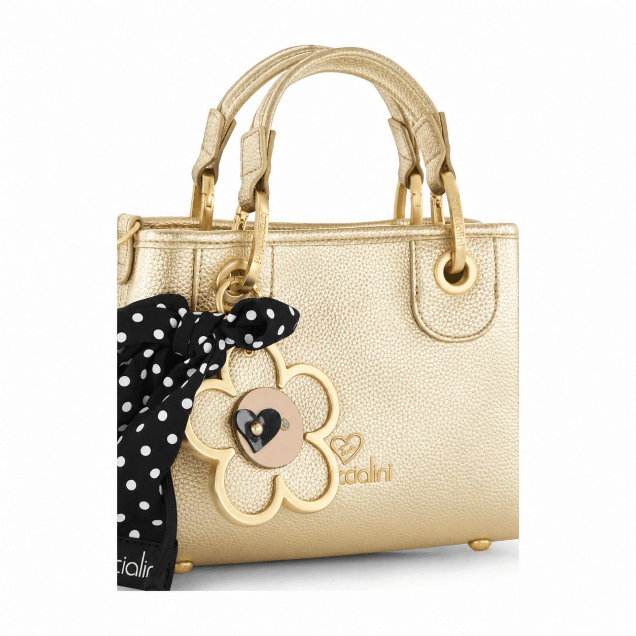 Beth Daisy Charm Small Tote Bag – Metallic