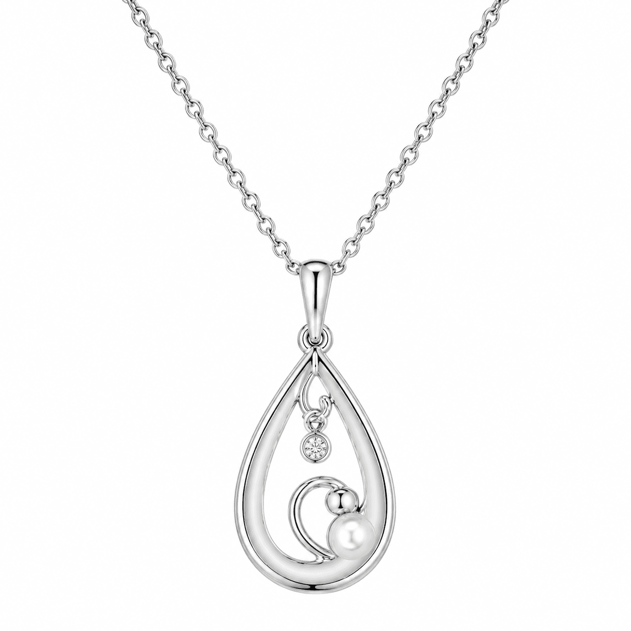 Serena Teardrop Diamond Pendant Necklace - Shimmering Diamond Collection