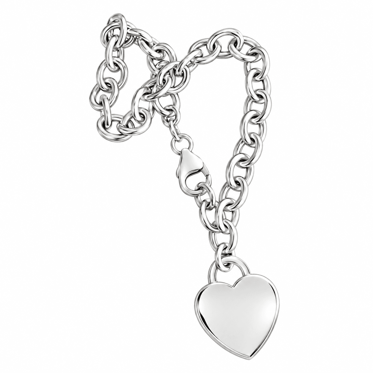 Silver Heart Lock Chain Bracelet - Everlove Collection