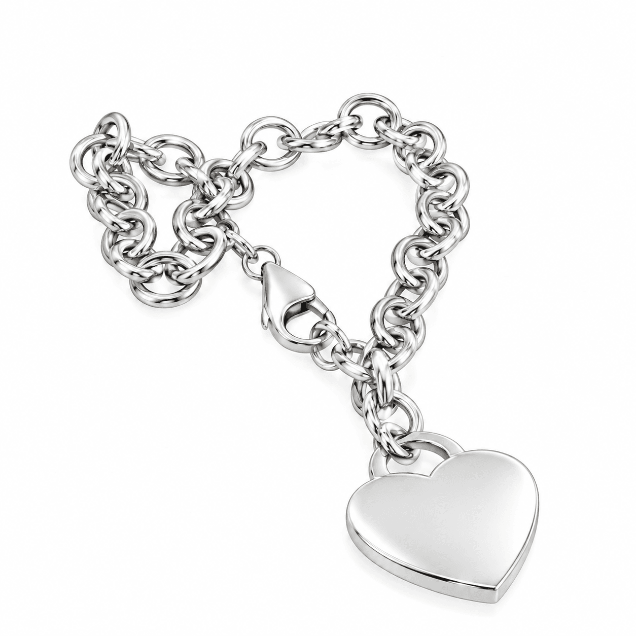 Silver Heart Lock Chain Bracelet - Everlove Collection