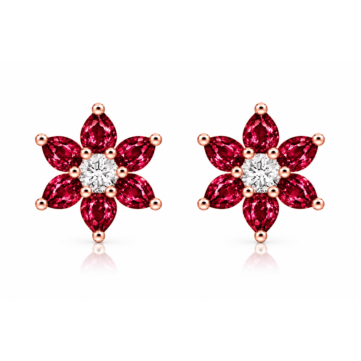 Kich Aura Celestial Bloom Floral Stud Earrings